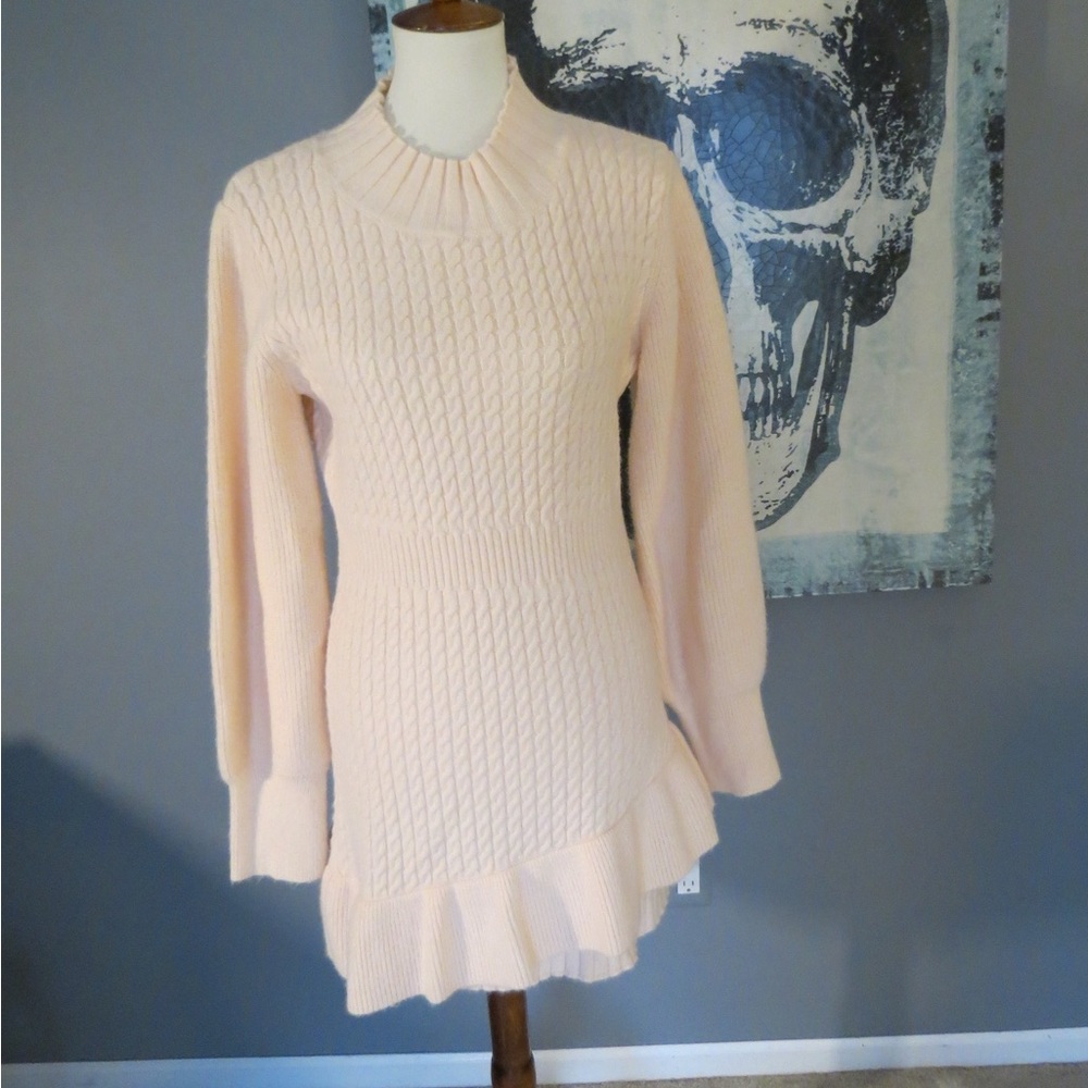 Elegant Cream Sweater Dress